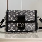 Dauphine MM  Black Denim Bag