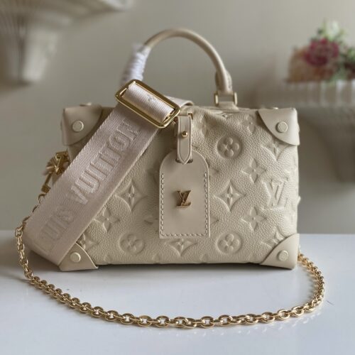 Cream Leather hand bag