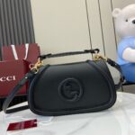 Black small Leather Blonde Bag